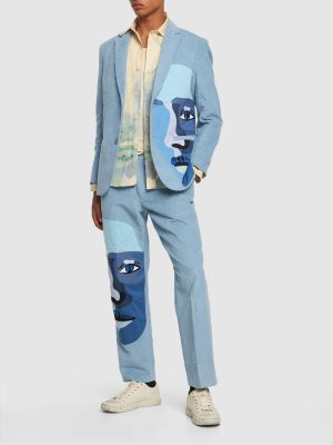 Manšestrový oblek Kidsuper Studios modrý