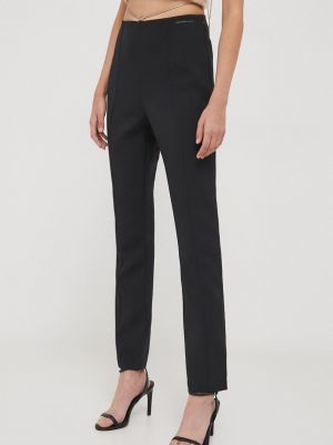 Hlače visoki struk Calvin Klein Jeans crna