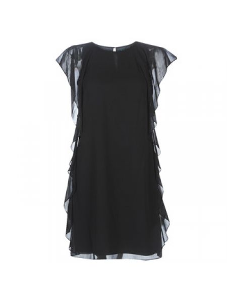 Sukienka mini z falbankami Lauren Ralph Lauren czarna