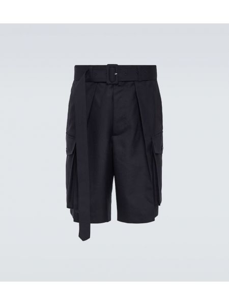 Pantalones cortos cargo de lana Dries Van Noten azul