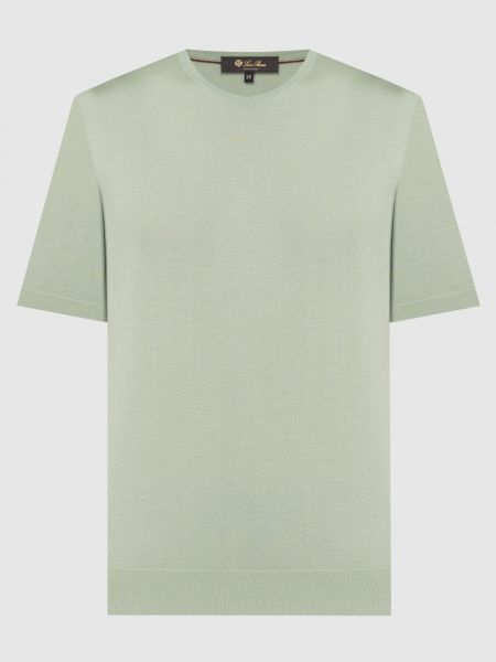 Шерстяная футболка Loro Piana зеленая