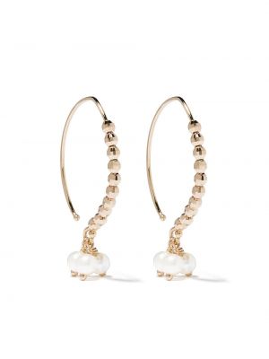 Boucles d'oreilles avec perles à boucle Mizuki jaune
