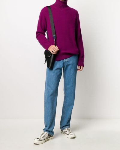 Jersey de cuello vuelto de tela jersey Laneus violeta