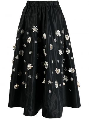 Květinové midi sukně Biyan černé