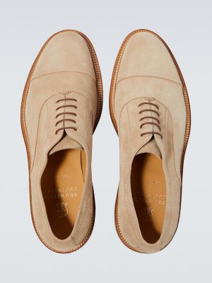 Велурени обувки в стил дерби Brunello Cucinelli бежово
