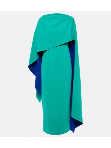 Креповое платье demetria с кейпом Roksanda синий