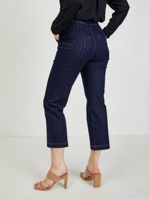 Pruhované priliehavé džínsy s rovným strihom Camaieu