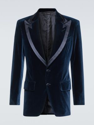 Aksamitny garnitur Tom Ford niebieski