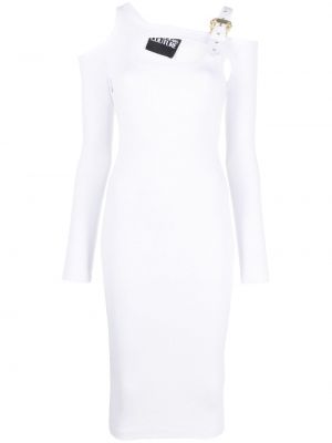 Csatos midi ruha Versace Jeans Couture fehér