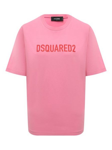 Хлопковая футболка Dsquared2 розовая