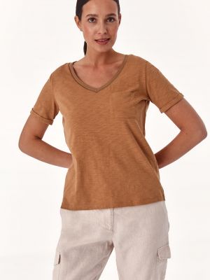 Bluză din bumbac tricotate Tatuum - maro