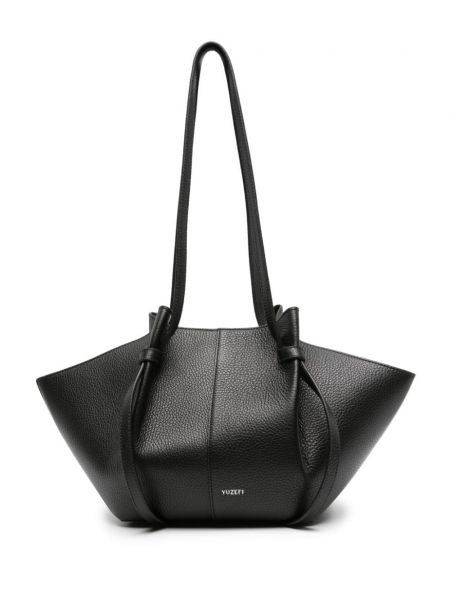 Δερμάτινη τσάντα shopper Yuzefi μαύρο