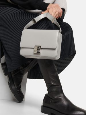 Кожени чанта през рамо Givenchy сиво