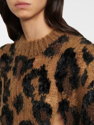 Памучен пуловер с принт с леопардов принт Junya Watanabe