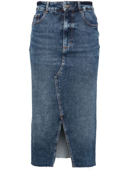 Spódnica jeansowa z wysoką talią Boss niebieska