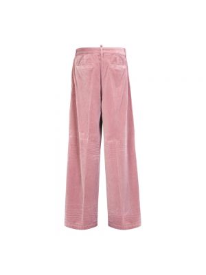 Welurowe spodnie Dsquared2 różowe