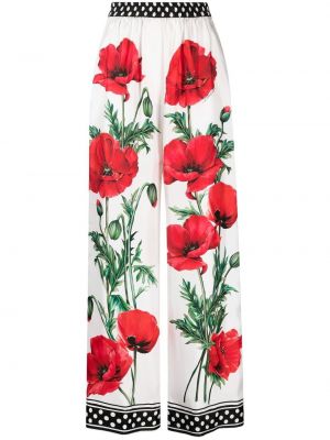 Kalhoty s vysokým pasem Dolce & Gabbana - Bílá