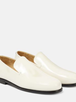 Pantofi loafer din piele Khaite alb