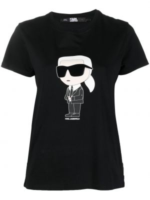 T-krekls ar apdruku Karl Lagerfeld melns