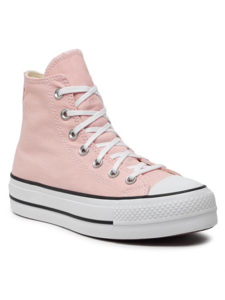 Sneakers με πλατφόρμα με μοτίβο αστέρια Converse Chuck Taylor All Star ροζ