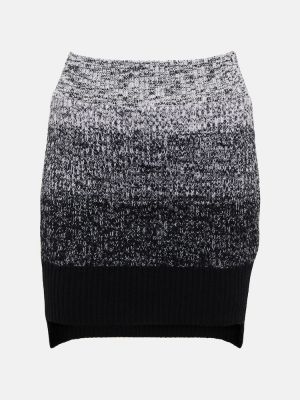 Mini falda de lana a rayas Victoria Beckham negro