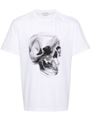 T-shirt aus baumwoll mit print Alexander Mcqueen weiß
