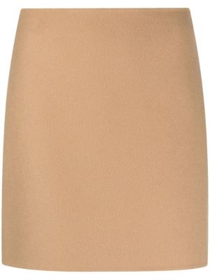 Plstěné vlněné mini sukně Ermanno Scervino hnědé