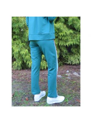 Pantalones de chándal de cintura alta a rayas Aeronautica Militare verde