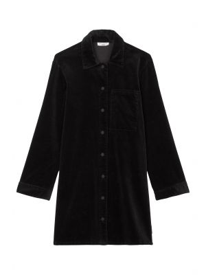 Bavlnené menčestrové priliehavé košeľové šaty Marc O'polo Denim - čierna