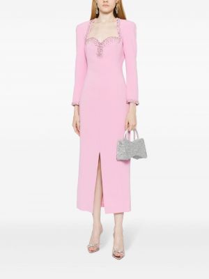 Křišťálové večerní šaty Huishan Zhang růžové