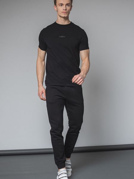 Хлопковые спортивные штаны Karl Lagerfeld черные
