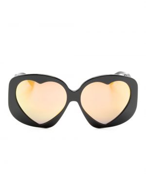 Oversize слънчеви очила със сърца Moschino Eyewear черно