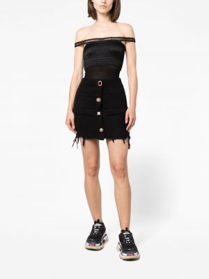Pletené mini sukně Vetements černé