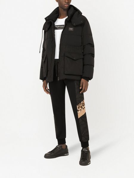 Abrigo con capucha acolchado Dolce & Gabbana negro