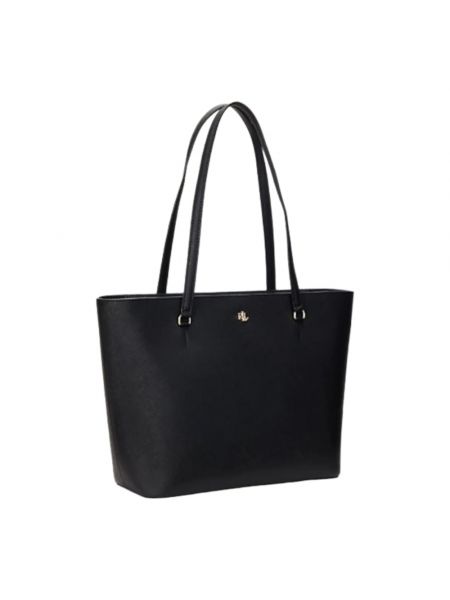 Elegant leder shopper handtasche mit taschen Lauren Ralph Lauren schwarz
