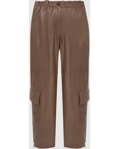 Шкіряні брюки карго Brunello Cucinelli, коричневі