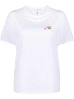 Kokvilnas t-krekls ar apdruku Rag & Bone balts