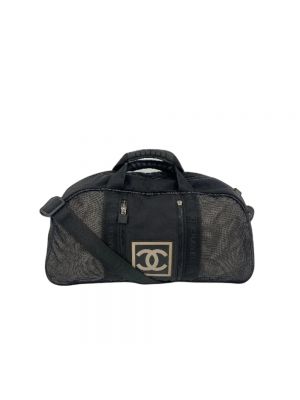 Nylonowa torba podróżna Chanel Vintage czarna