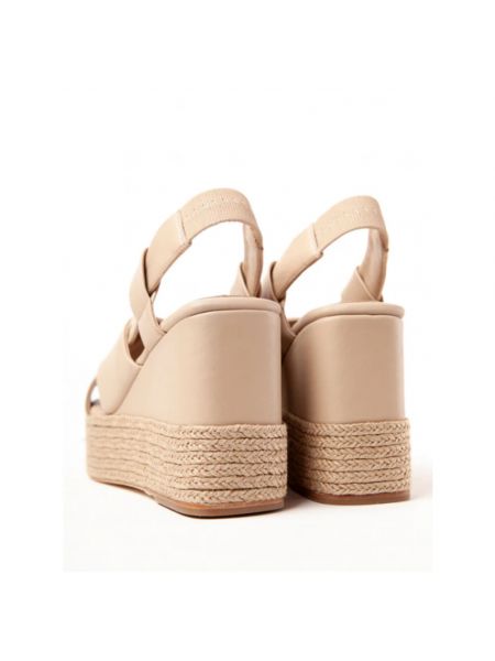 Leder sandale mit keilabsatz Paloma Barcelo beige