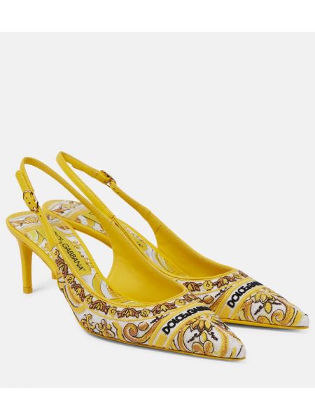 Slingback brodeerattu avokkaat Dolce&gabbana keltainen