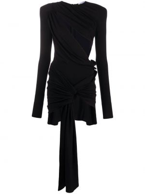 Koktel haljina s draperijom The Attico crna