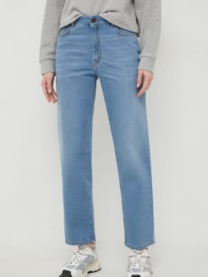 Niebieskie proste jeansy z wysoką talią Weekend Max Mara