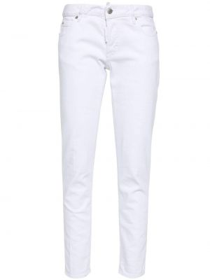 Skinny fit džínsy s nízkym pásom Dsquared2 biela