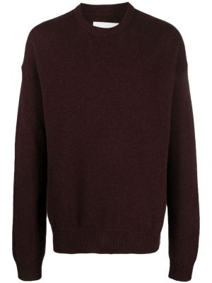 Kašmírový svetr s kulatým výstřihem Jil Sander hnědý