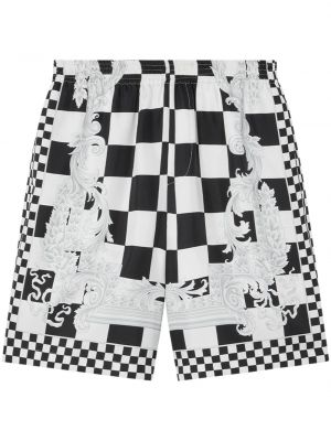 Bermuda kratke hlače s karirastim vzorcem s potiskom Versace