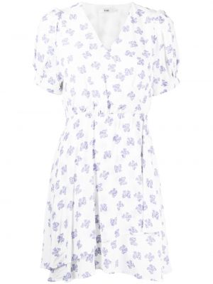 Kleid mit schleife mit print B+ab weiß