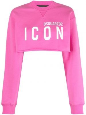 Sweatshirt med mönster Dsquared2 rosa