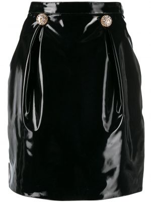 Falda de tubo de cuero Versace