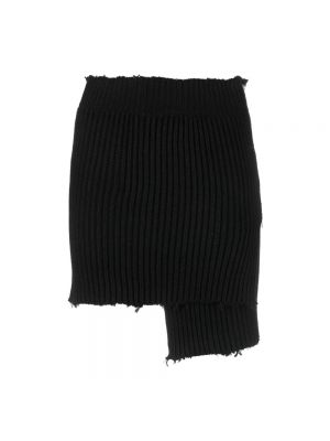 Dzianinowa mini spódniczka asymetryczna Mm6 Maison Margiela czarna