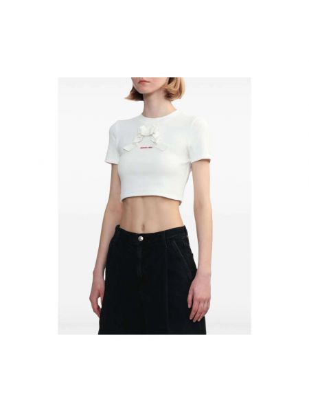 Camiseta con lazo de algodón de tela jersey Shushu/tong blanco
